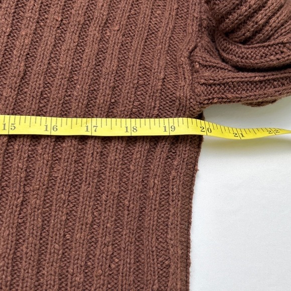 American Eagle Womens Ribbed Knit V-Neck Button Front Crop Cardigan Brown Size S - Picture 7 of 9